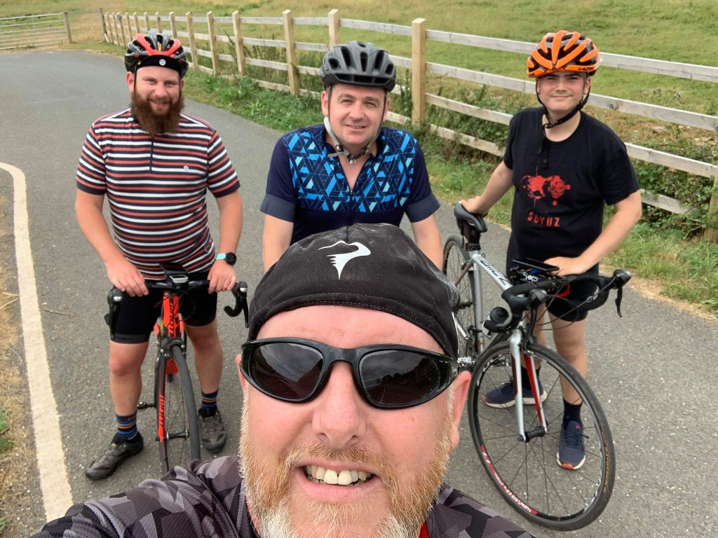 Tony Whiteley and Deaf cyclists photo July 2019