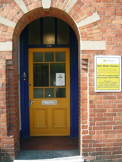 The door to the See Hear Centre in Barnstable