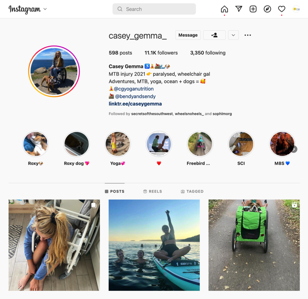 Casey Gemma's Instagram profile