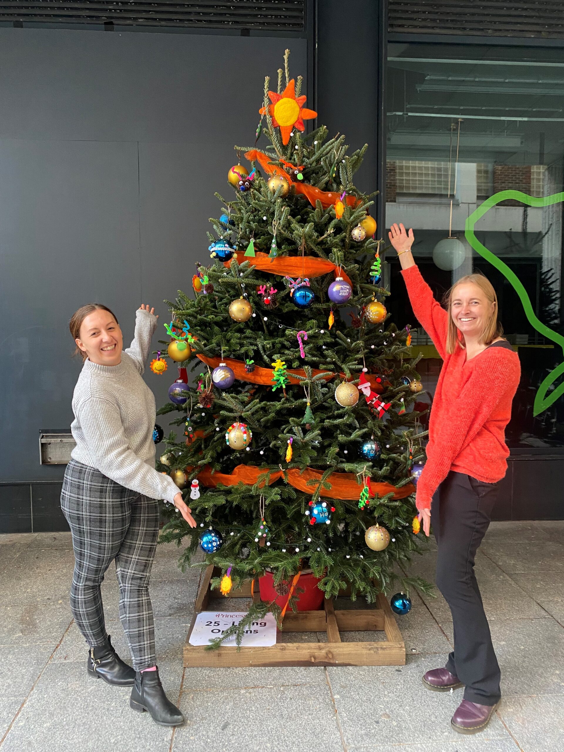 Christmas tree decorated by Living Options team