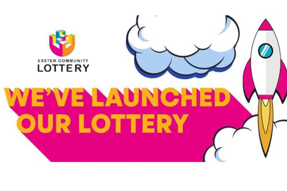 A cartoon rocket takes off nect to a cloud and text that reads We've launched our lottery