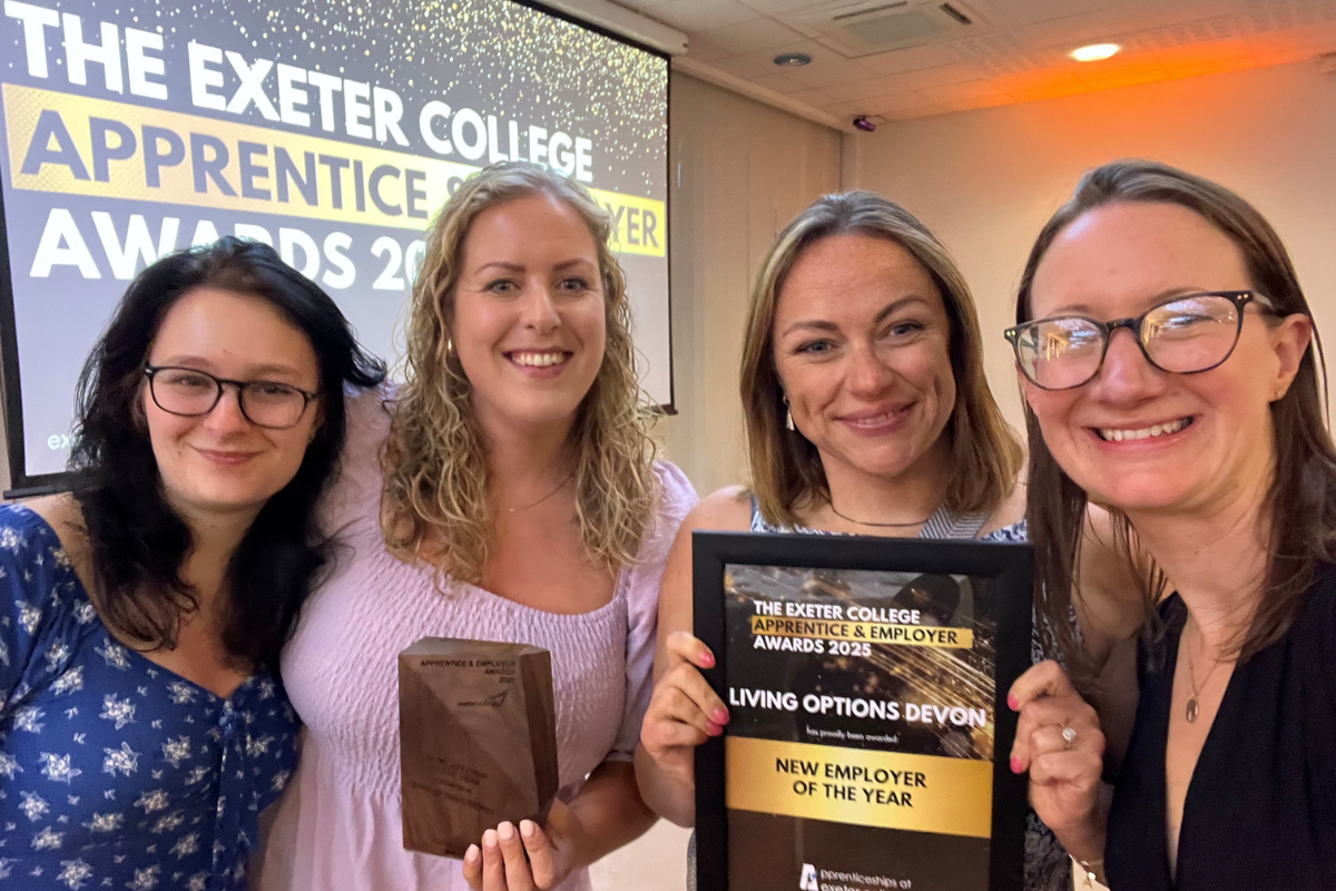 Living Options Devon celebrated as ‘New Employer of the Year’ at Exeter College Apprenticeship and Employer Awards
